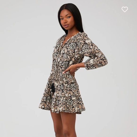 Cleobella Dresses & Skirts - Cleobella Mylah Mini Dress Size Medium Ruffle Floral Organic Cotton Button Down